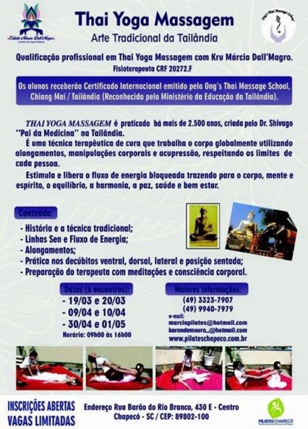 Curso profissionalizante em Thai Yoga em Chapec/SC